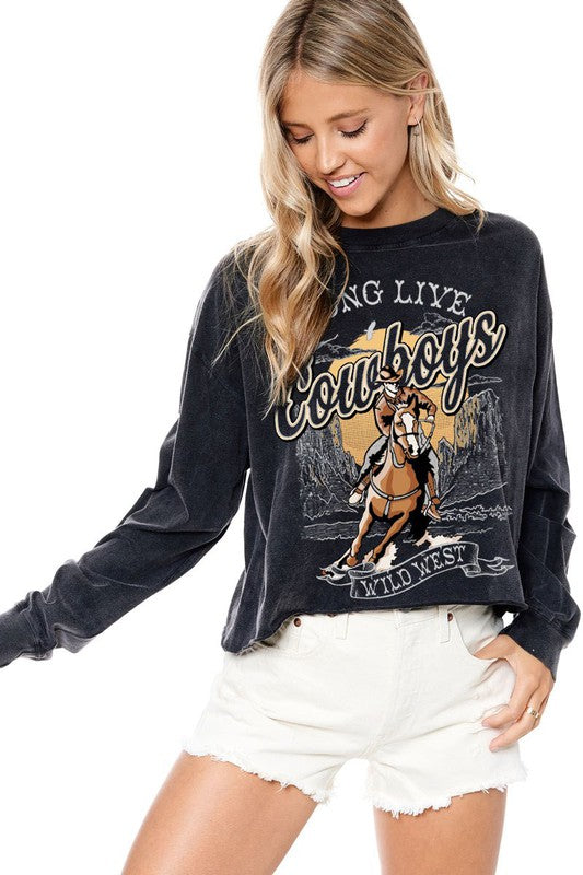 LONG LIVE COWBOYS Unisex White Tee - Urban Suburban Apparel