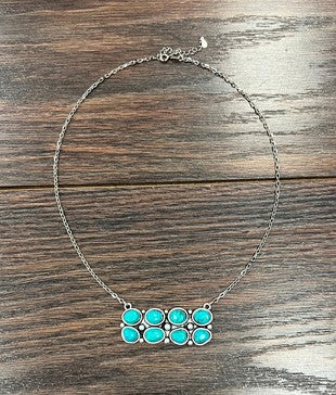 Sterling Silver Cluster Bar Necklace